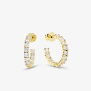 Melinda Maria Gold and Diamondettes Hoop Earrings